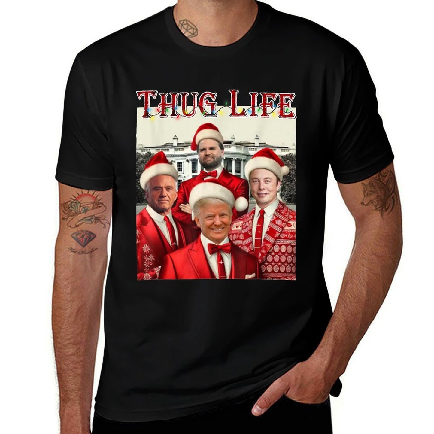 Trump Squad Thug Life Trump Vance Kennedy Elon  Fade-proof Color T-Shirt