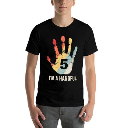 I'm A Handful Funny 5th Birthday For Five Year Old Boys  Lightweight T-Shirt