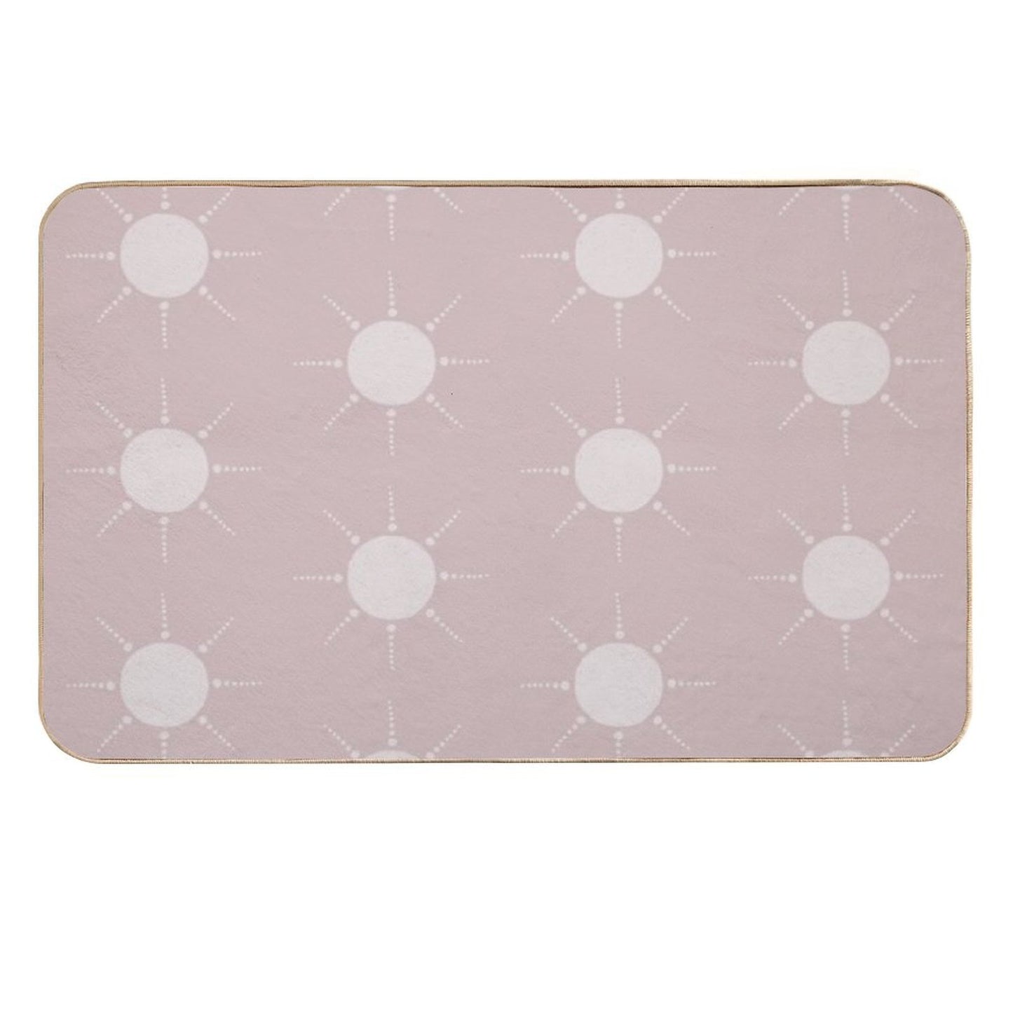 Pretty Polka Dots Sun Pattern Boho Aesthetic In Muted Colors Gray Pink  High-Traffic Bath Mat