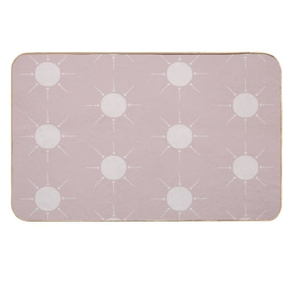 Pretty Polka Dots Sun Pattern Boho Aesthetic In Muted Colors Gray Pink  High-Traffic Bath Mat