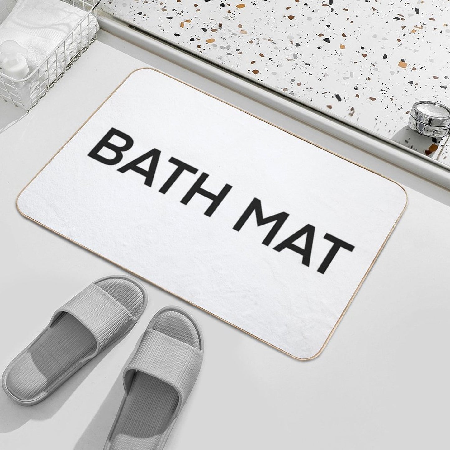 Self Aware Humorous Bath Mat That Teaches You English  Slip-Resistant Bath Mat