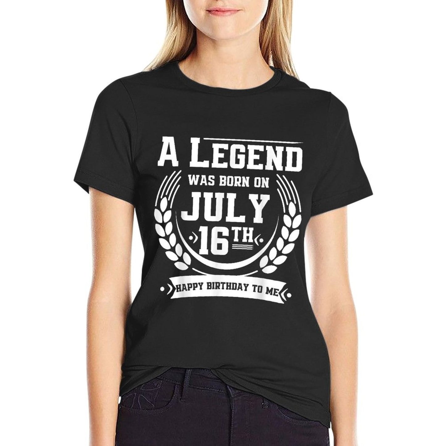A Legend Was Born on July 16, Awesome July 16th Birthday  Fade-proof Color T-Shirt