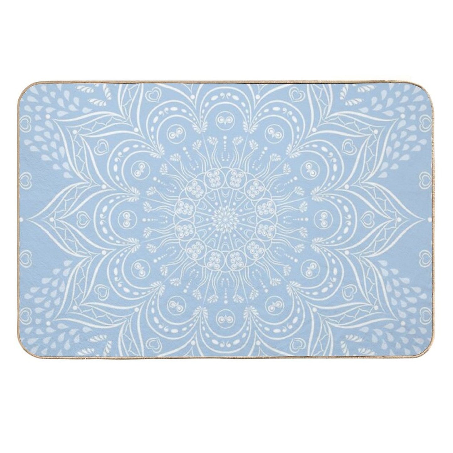 Baby Blue Mandala Pattern  Long-Lasting Bath Mat