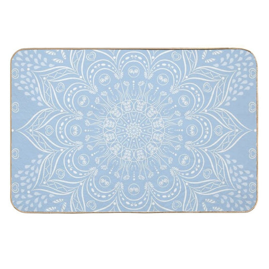 Baby Blue Mandala Pattern  Long-Lasting Bath Mat