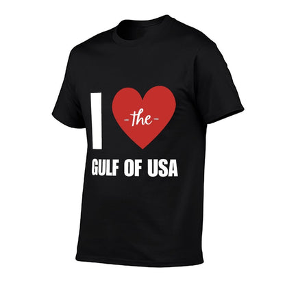 I Love America Gulf of Mexico President Trump Gulf of USA  Rolled Sleeves T-Shirt