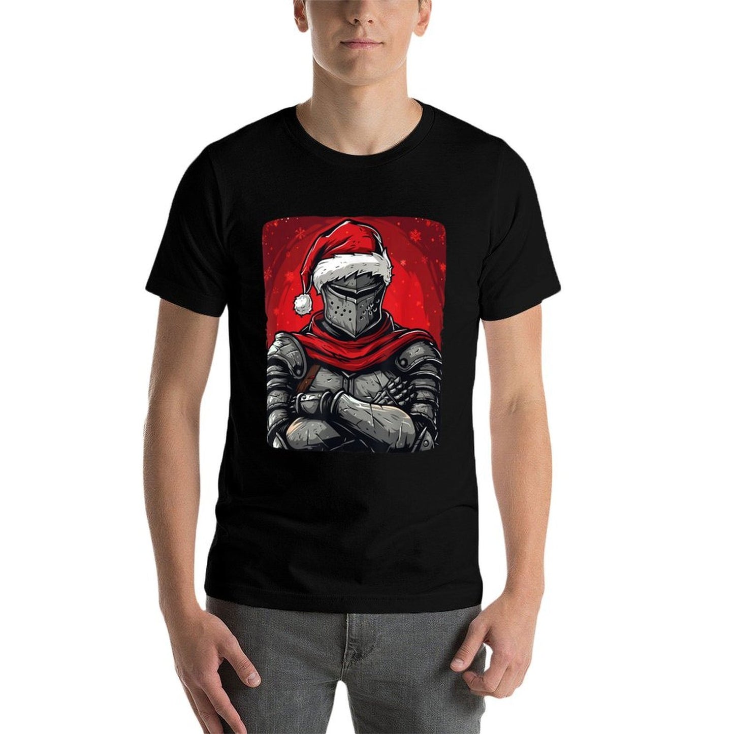 Knight in Armor for Medieval Lovers And Christmas Season Comfortable T-Shirt