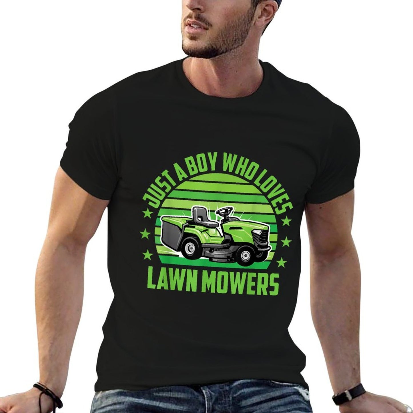 Lawn Mower Just A Boy Who Loves Lawn Mowers Toddler Boys  Durable T-Shirt