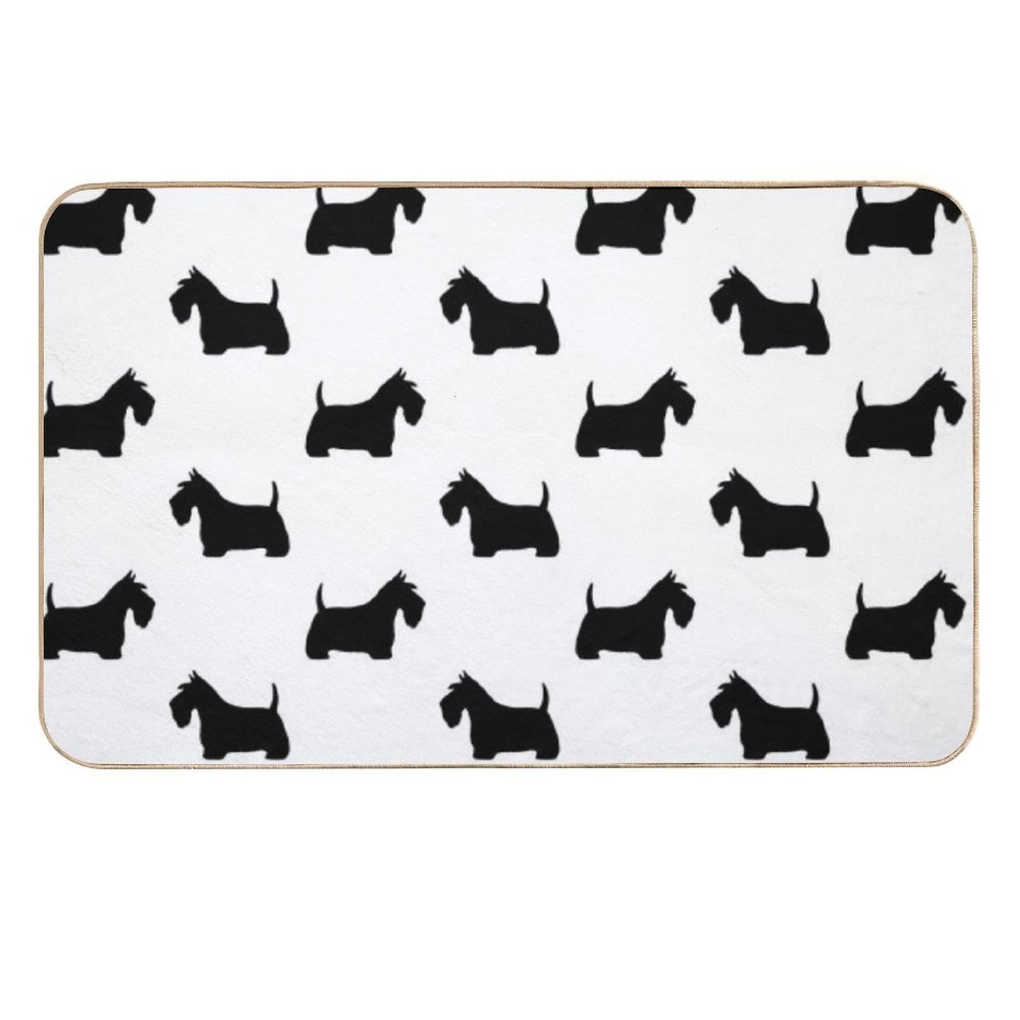 Scottish Terrier Silhouette(s) Black Scottie Dog  Absorbent Bath Mat
