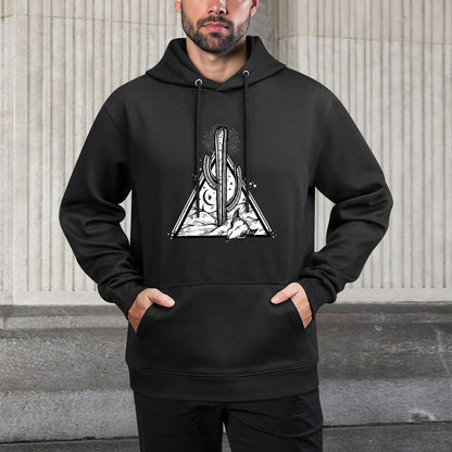 Desert Landscape Tshirt - Native American - Cactus Moon Kangaroo Pocket Hoodie