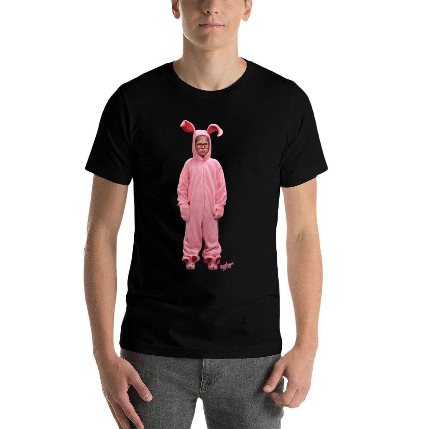 A Christmas Story Ralphie Pink Bunny Pink Nightmare  Tagless Design T-Shirt