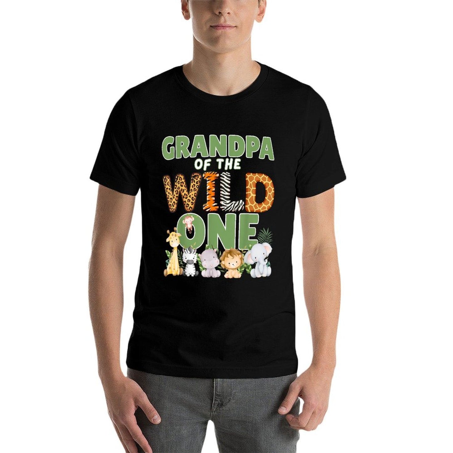 Grandpa Of The Wild One 1st Birthday Safari Family Matching  Moisture-wicking T-Shirt