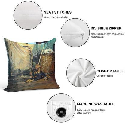 The Master of The Shed - Australian Kelpie Series Soft Skin-Friendly Throw Pillow