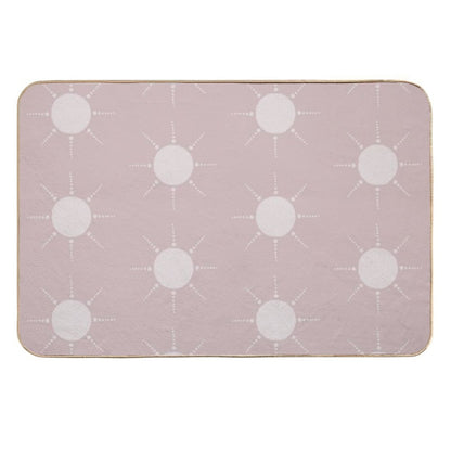 Pretty Polka Dots Sun Pattern Boho Aesthetic In Muted Colors Gray Pink  High-Traffic Bath Mat