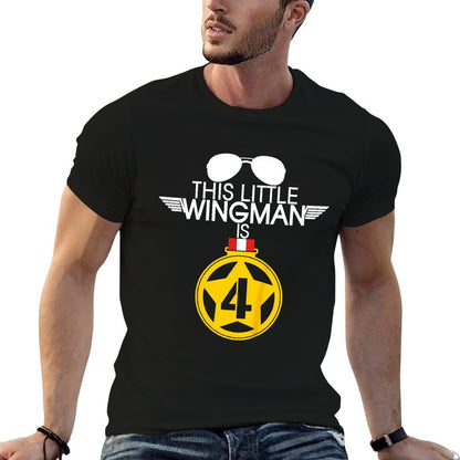 Kids 4th Birthday Boys Pilot Kids Wingman 4 Year Old  Tagless Design T-Shirt