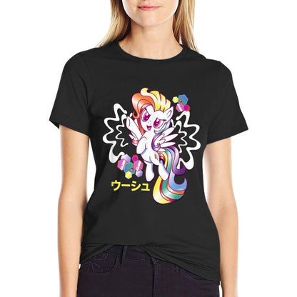 My Little Pony Friendship Is Magic Rainbow Dash Kanji Logo  Oversized Silhouette T-Shirt