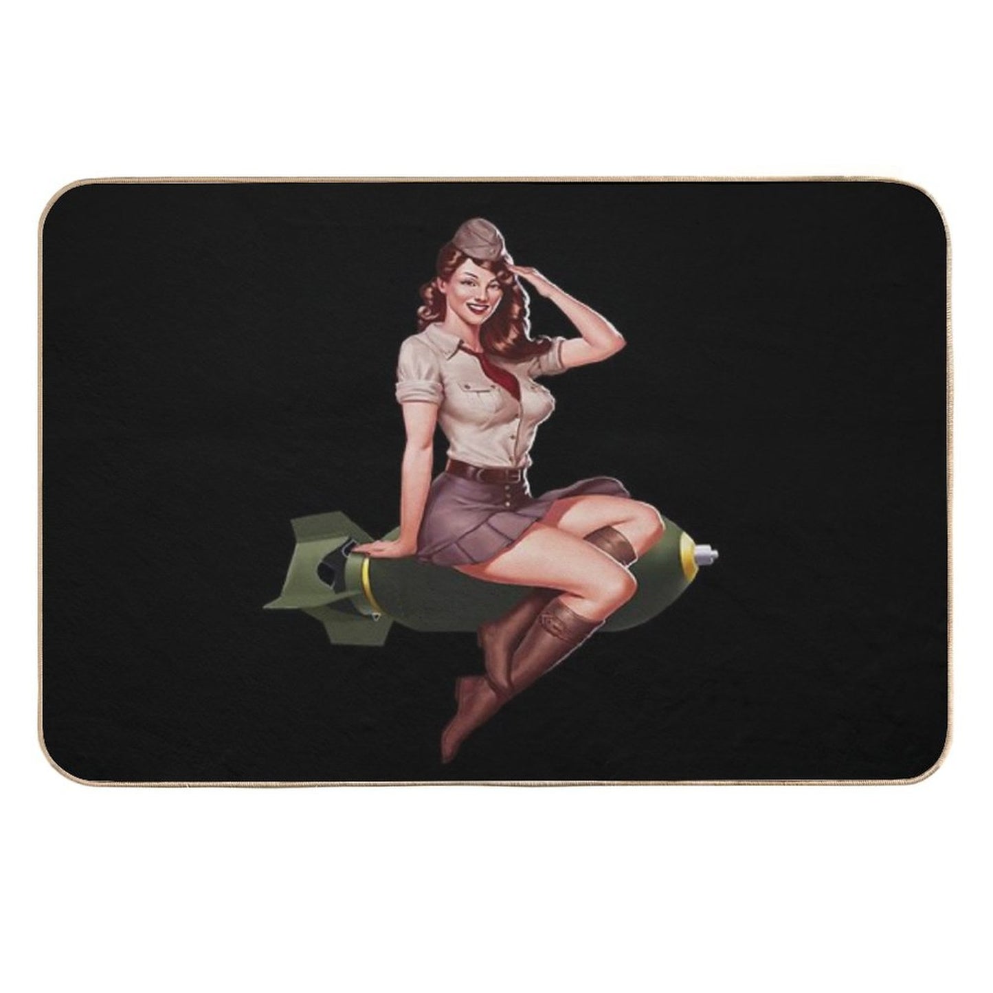 Bomber Girl Pin-Up  Rapid-Drying Bath Mat