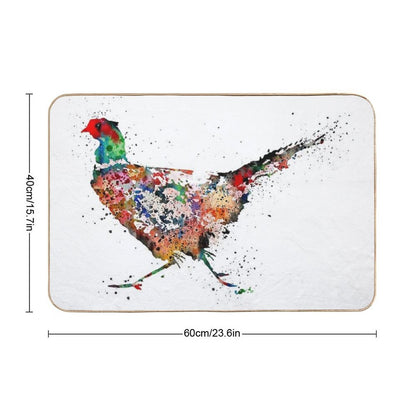 Pheasant, Watercolor Pheasant  Odorless Bath Mat
