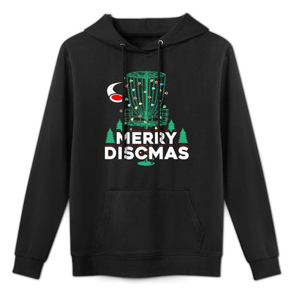 Merry Discmas Disc Golf Frisbee Christmas Xmas Funny Medium-Weight Fabric Hoodie