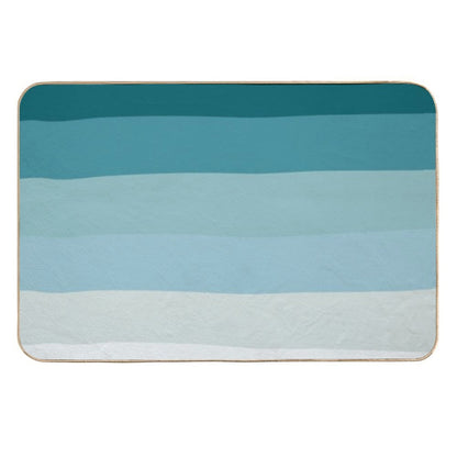 Minimalist Ocean Color Stripes  Absorbent Bath Mat
