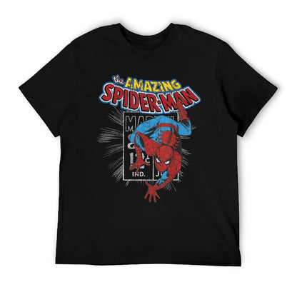 Marvel The Amazing Spider-Man Vintage Comic Poster Slim-fit Cut T-Shirt