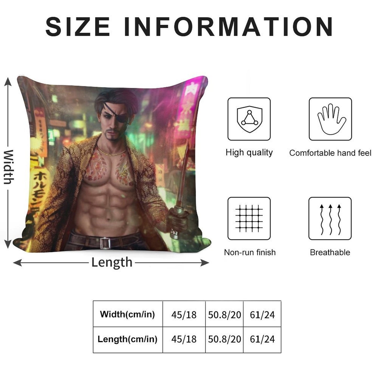 Majima Goro Soft Durable Construction Throw Pillow