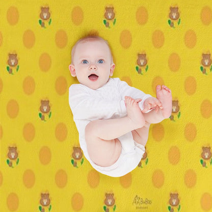 Sunflower Yellow Colorful Print – Cute Cartoon Beaver Taffy Floral Design Multi-functional Throw Blanket