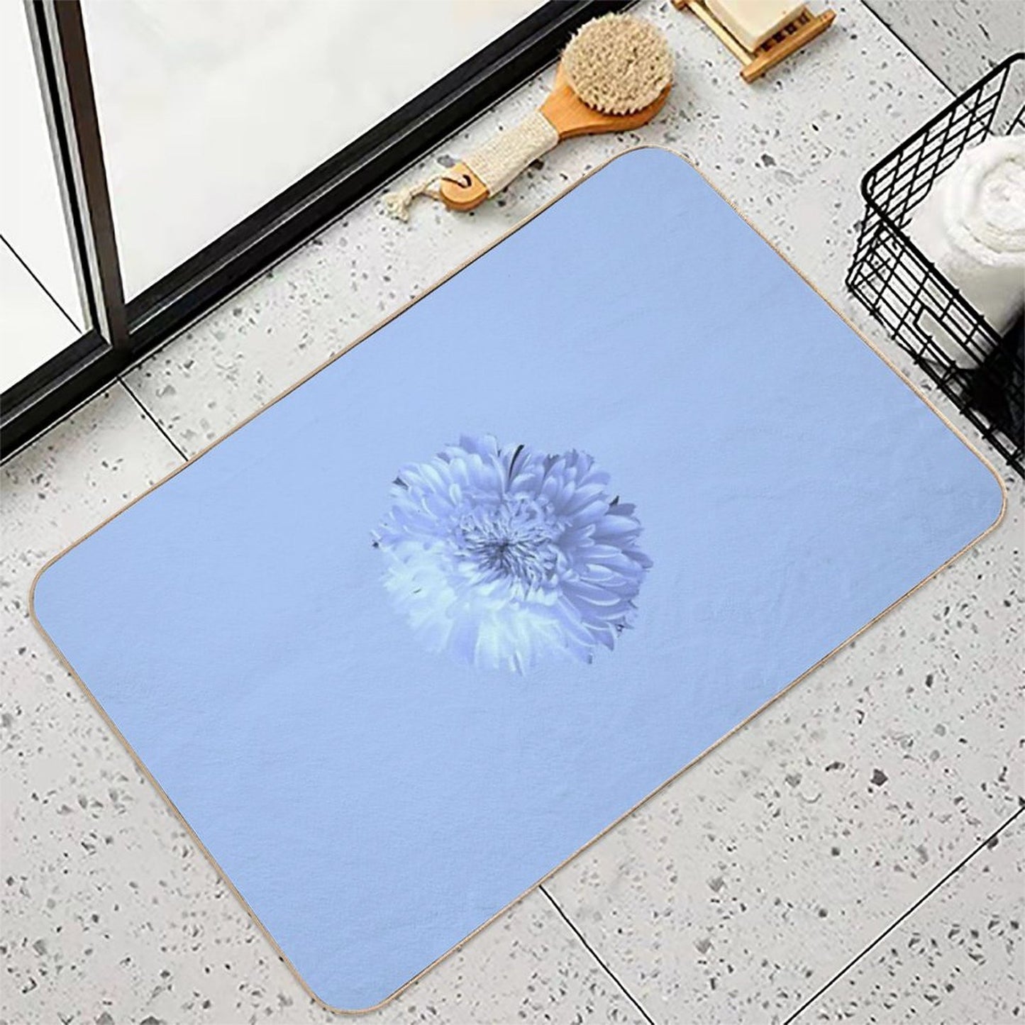 Blue Flower  Multi-Purpose Bath Mat