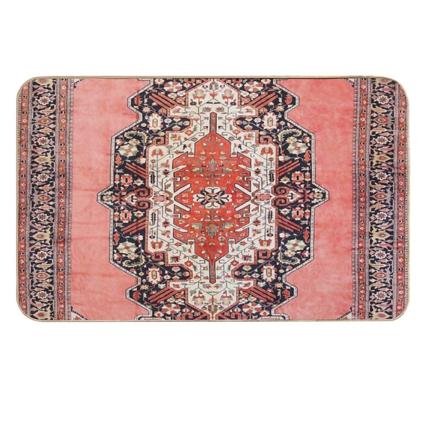 Silk Heriz Antique Persian Rug Print  Repositionable Bath Mat