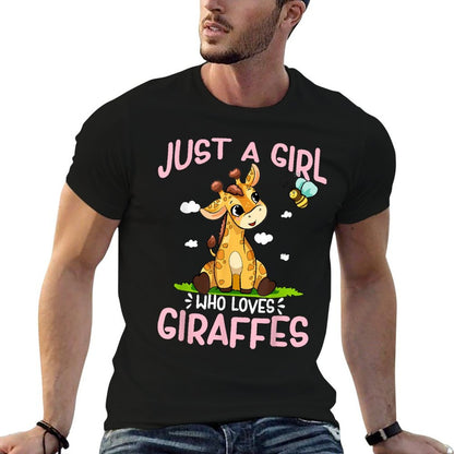 Just A Girl Who Loves Giraffes Cute Baby Giraffe  Stretchy T-Shirt