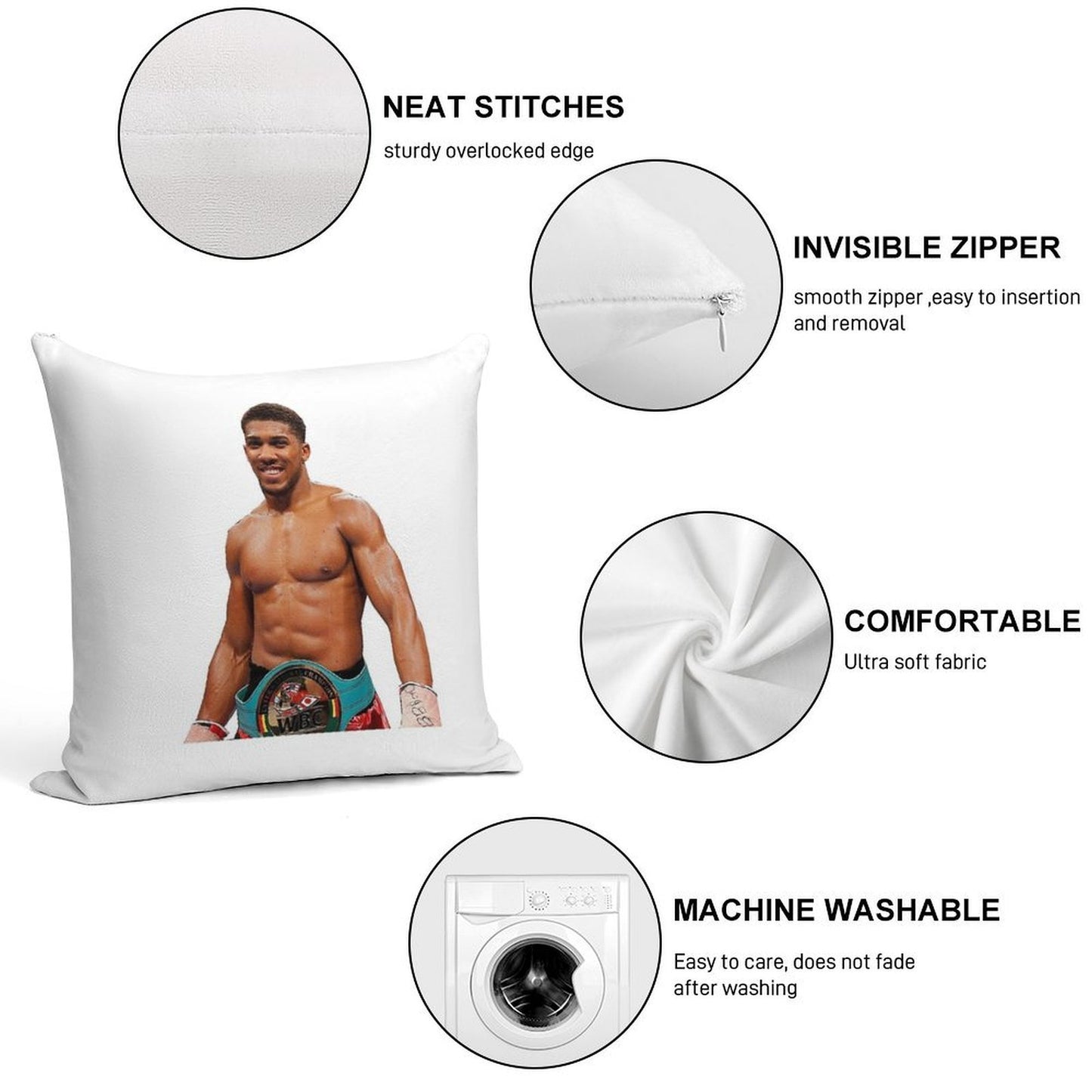 Anthony Joshua Transparent Background Boxing Soft Multiple Sizes Throw Pillow