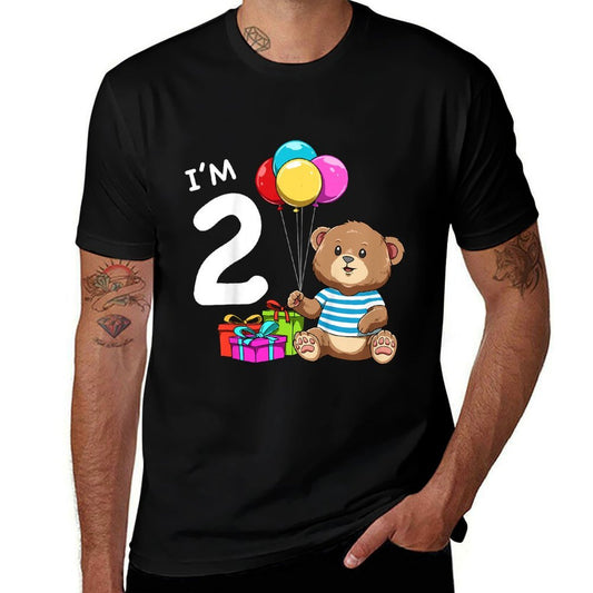 Kids Second Birthday Teddy Bear - 2 Year Old Boy  Wrinkle-resistant T-Shirt