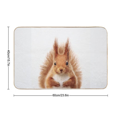 Baby Squirrel, Baby Animals Art Print by Synplus  Repositionable Bath Mat