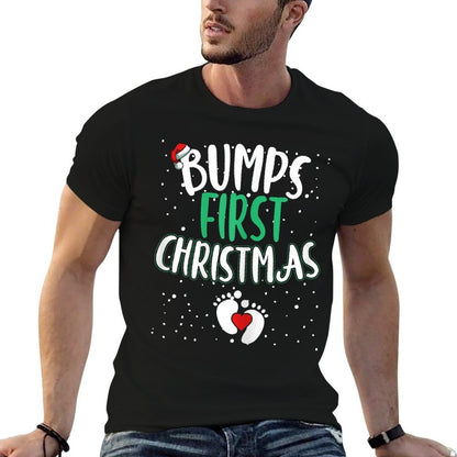 Womens Bumps First Christmas T-shirt For Mothers To Be  Oversized Silhouette T-Shirt