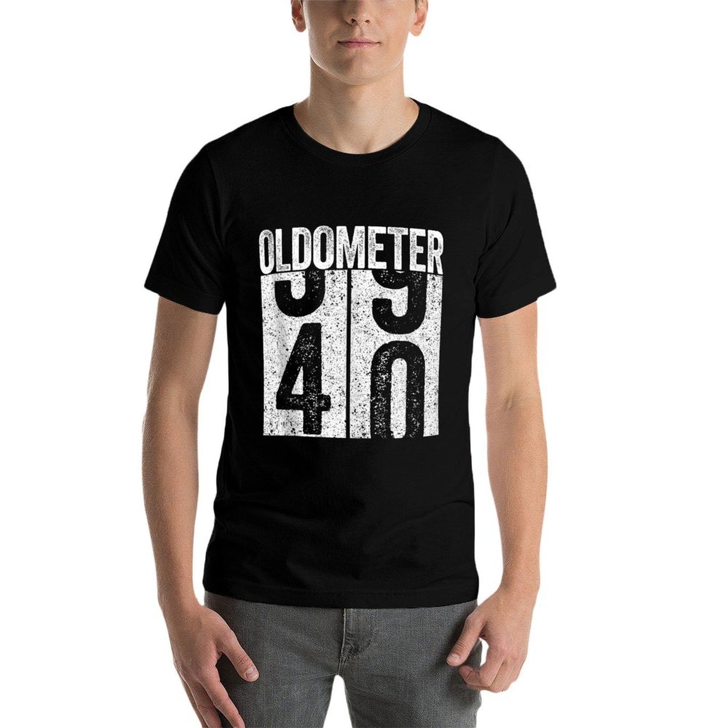 Oldometer 40 Men Women 40th Birthday  Easy-care T-Shirt