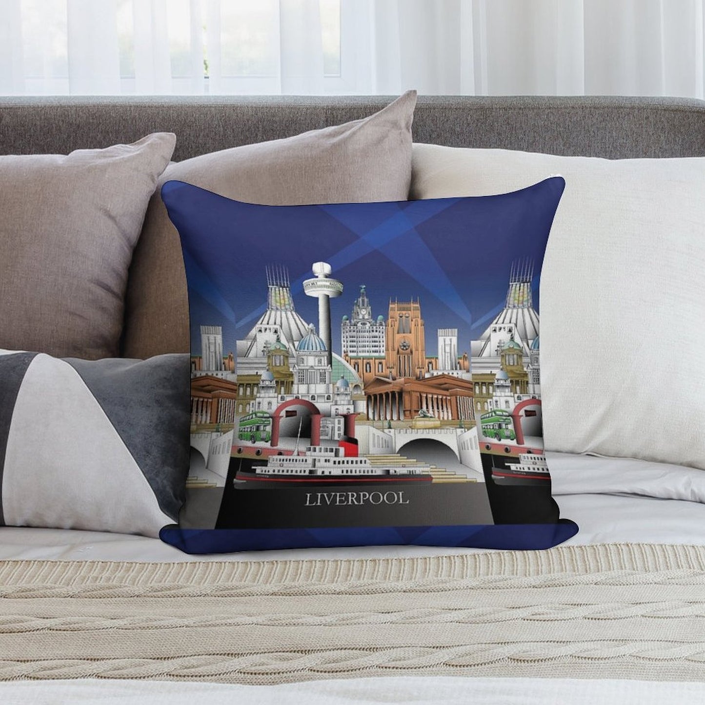 Liverpool City UK Soft Style Accent Throw Pillow