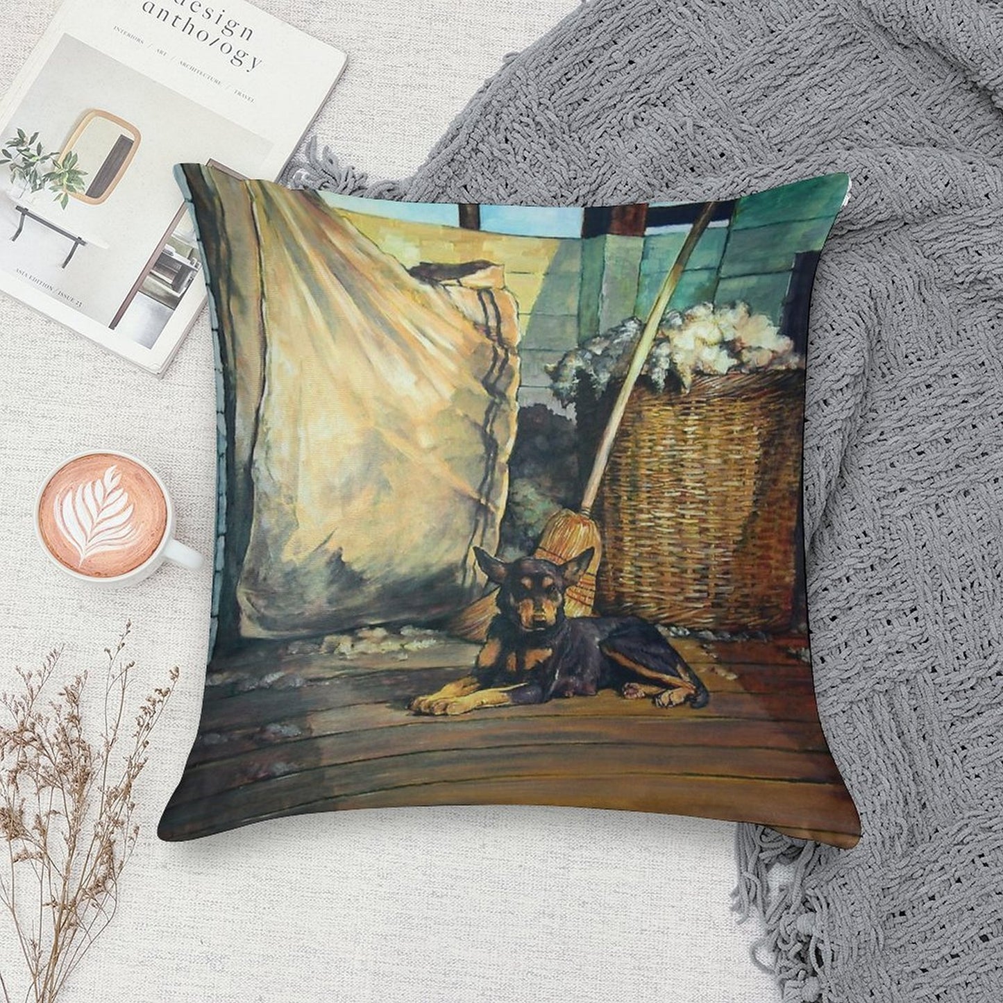 The Master of The Shed - Australian Kelpie Series Soft Skin-Friendly Throw Pillow