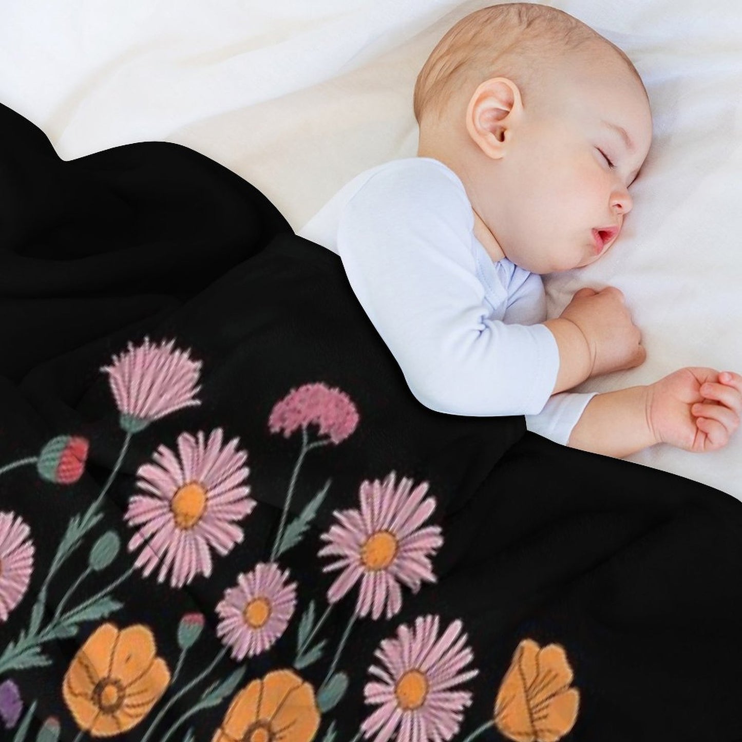 Growing A Tiny Human, Pregnancy Announcement Flower Travel-friendly Throw Blanket