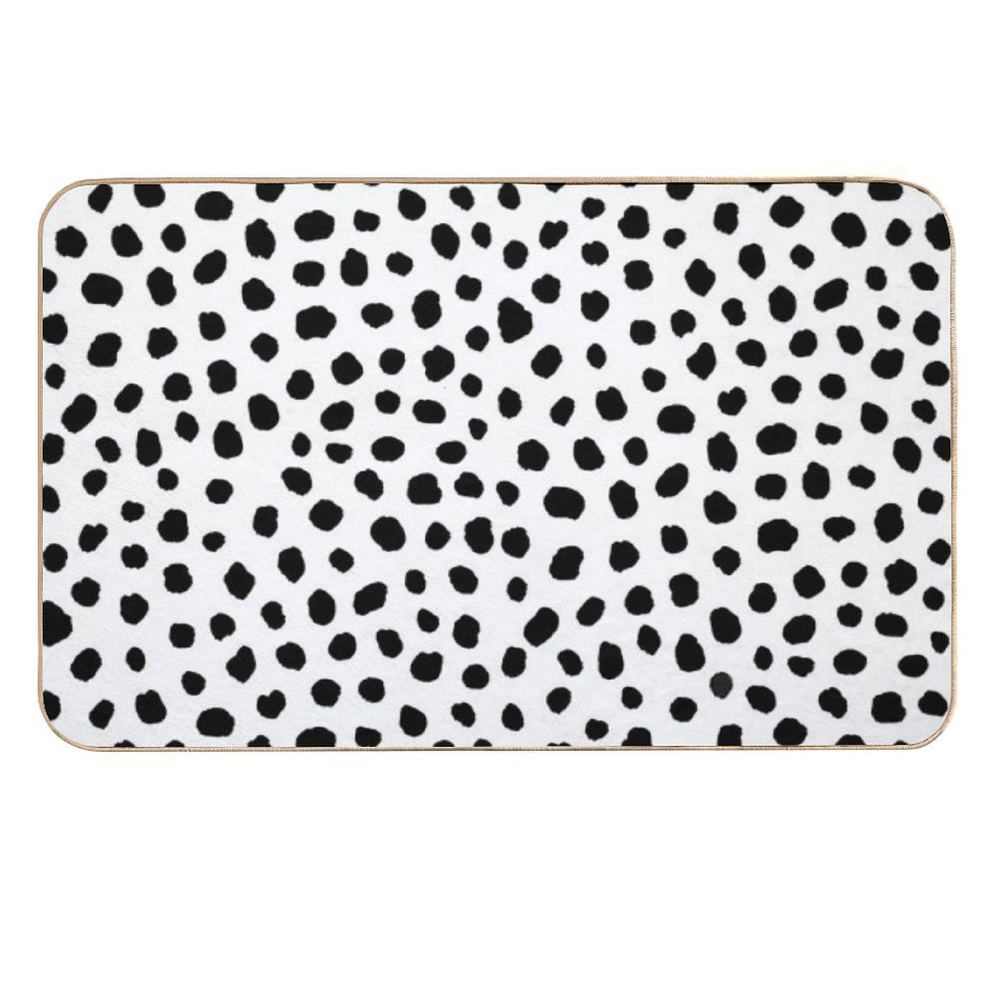 Black And White Dalmatian Dots  Non-Slip Bath Mat