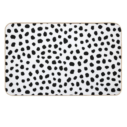 Black And White Dalmatian Dots  Non-Slip Bath Mat