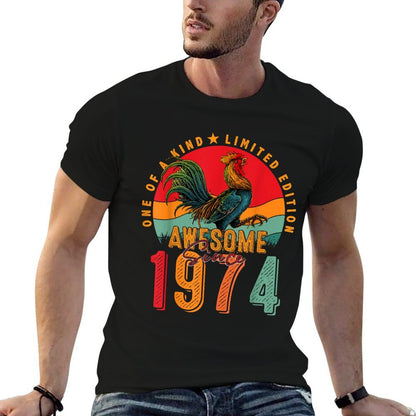 50th Birthday Chicken Awesome Since 1974 Farmer 50 Years Old  Stretchy T-Shirt