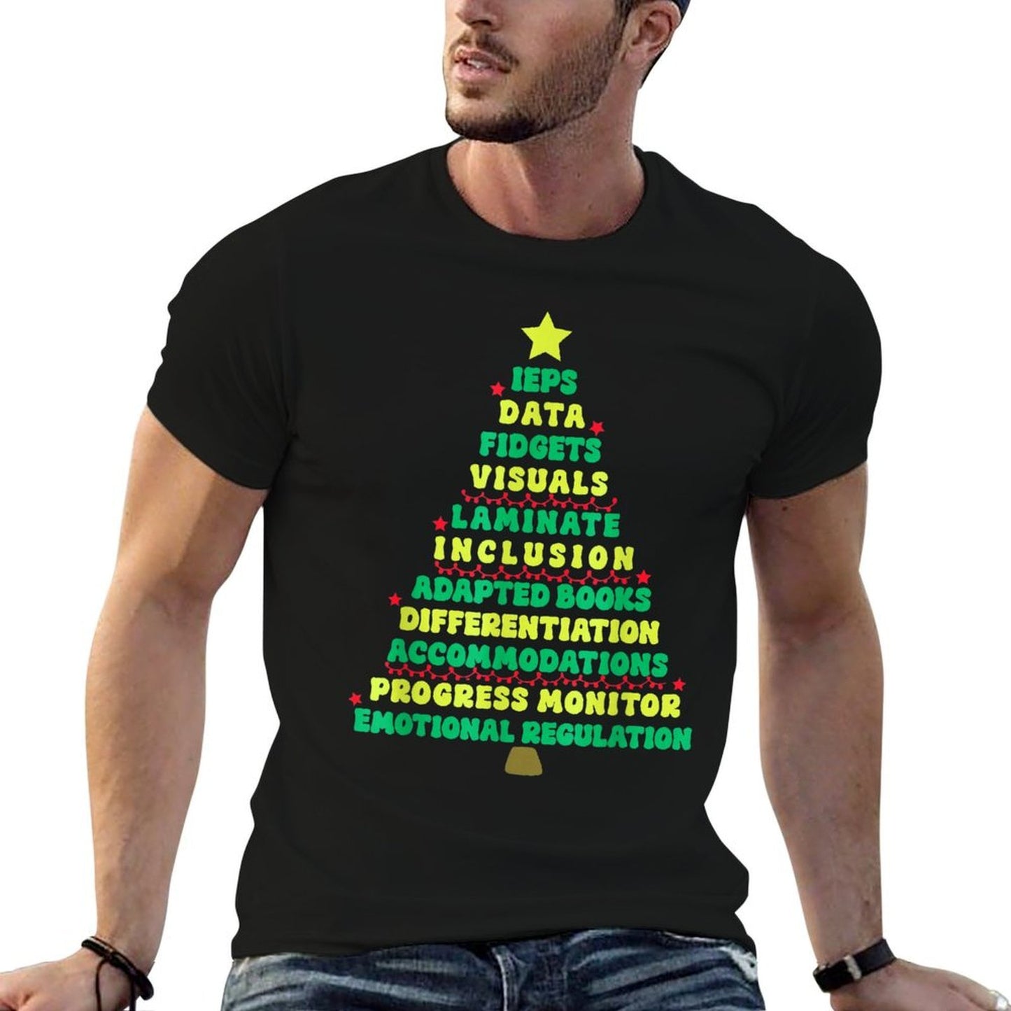 IEPS Teacher Christmas Tree Special Education SPED Teacher  Affordable Price T-Shirt