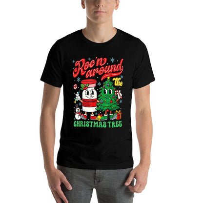 Rocn Around The Christmas Tree ER ED ICU Nurse Christmas  Stretchy T-Shirt