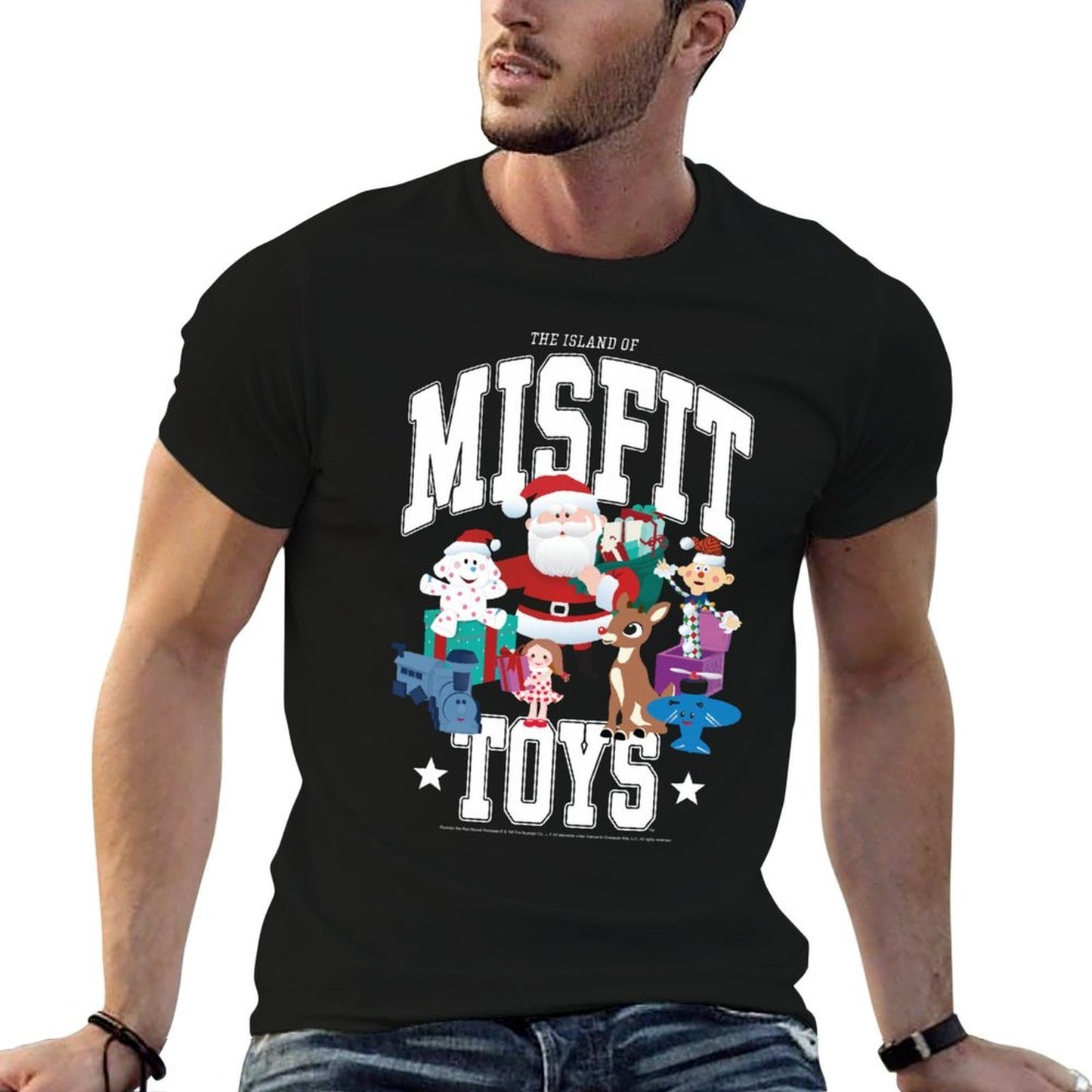 Rudolph Island of Misfit Toys Varsity Style Retro Christmas  Vintage-inspired T-Shirt