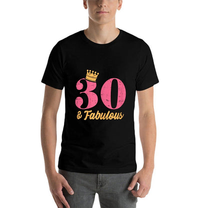 30 And Fabulous Crown Happy 30th Birthday 1991 Gift Women  Ribbed Collar T-Shirt