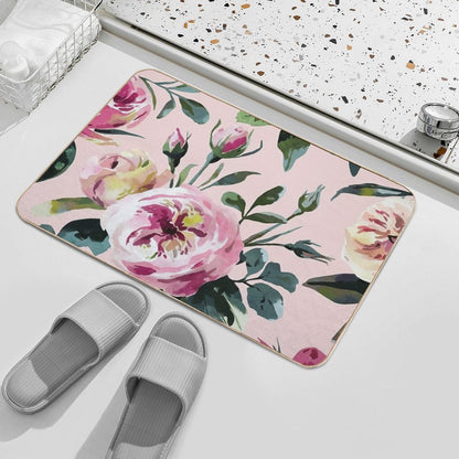 Graceful Watercolor Blossoms - Beautiful Nature Art  Anti-Trip Bath Mat
