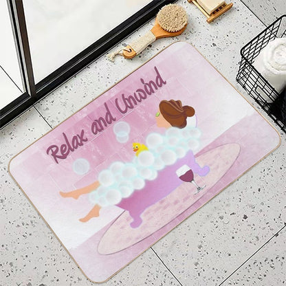 Lady In Tub In Pink  Multi-Purpose Bath Mat