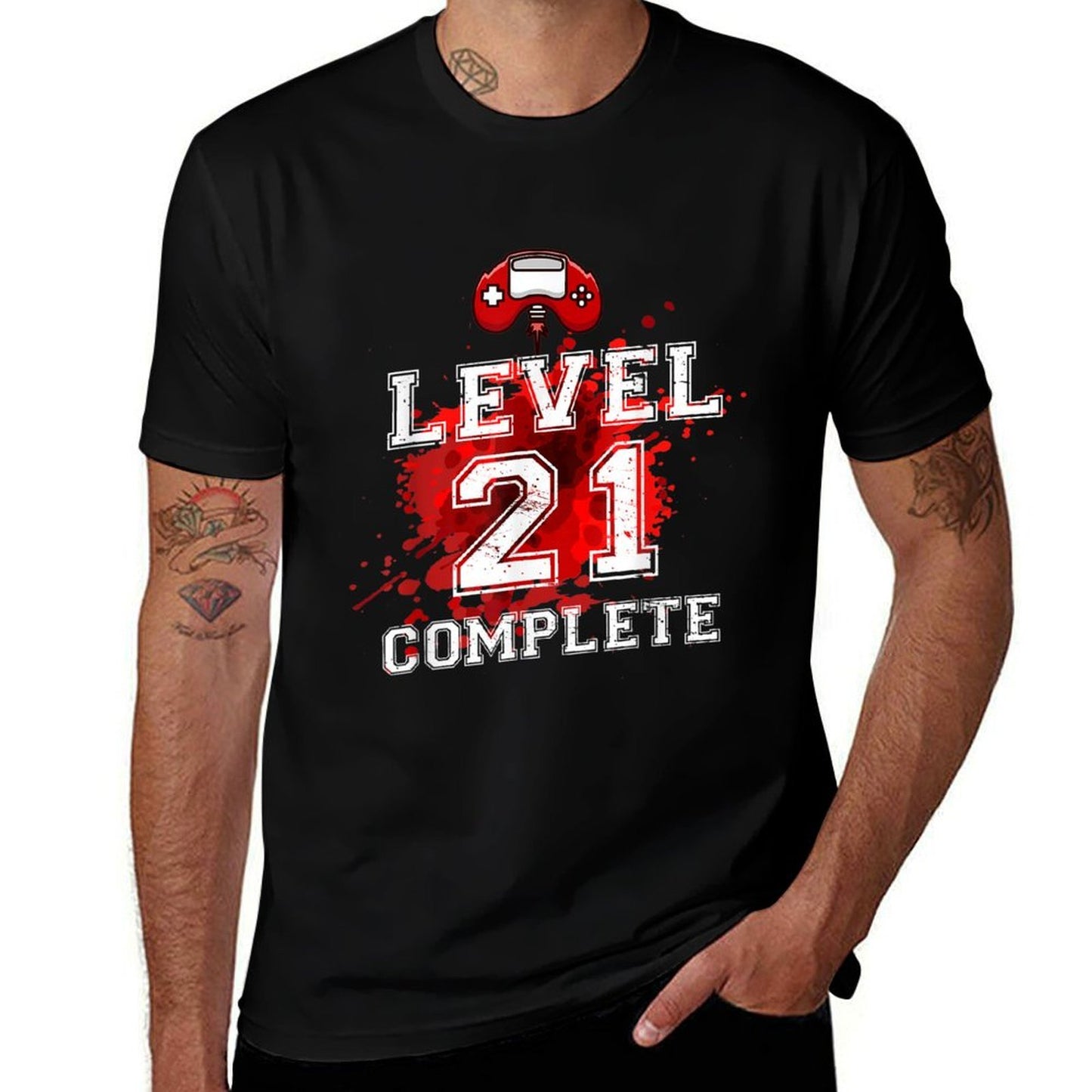 Gamer 21st Birthday  Fade-proof Color T-Shirt
