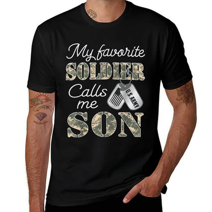 My Favorite Soldier Calls Me Son Proud Army Son US Army  Lightweight T-Shirt