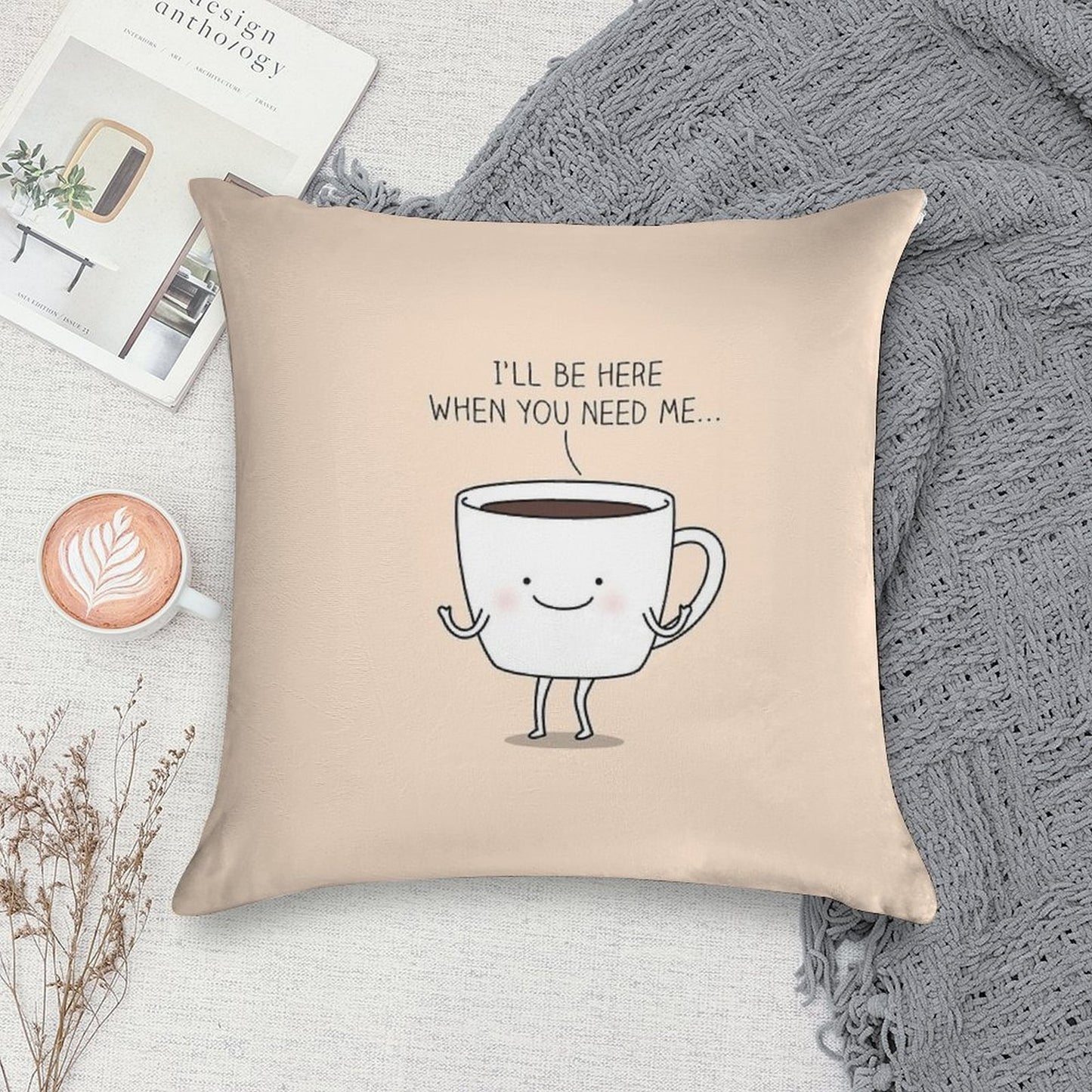 Need Coffee Soft Luxury Feel Throw Pillow