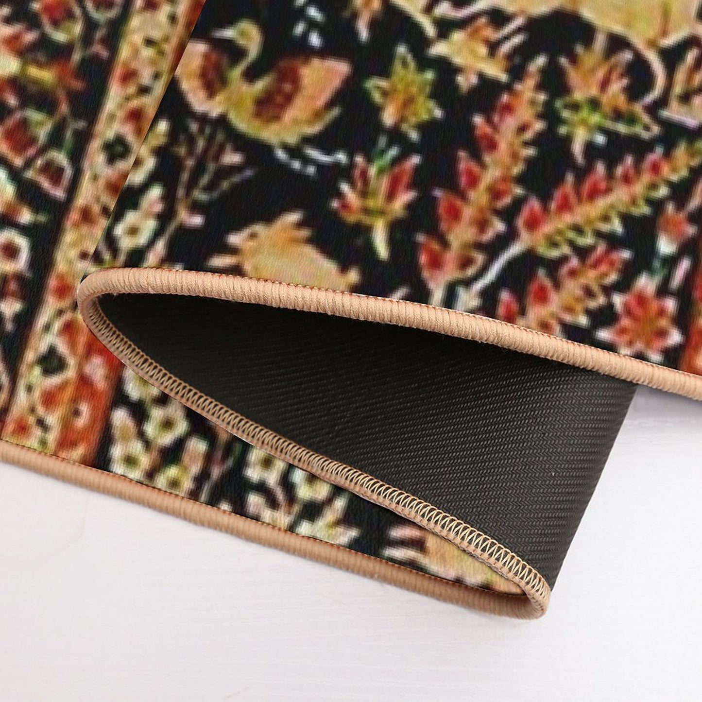 Antique Floral Persian Carpet with Animals Print  Eco-Friendly Bath Mat